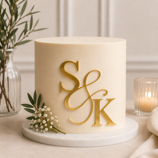 Monogram Initial Cake Topper