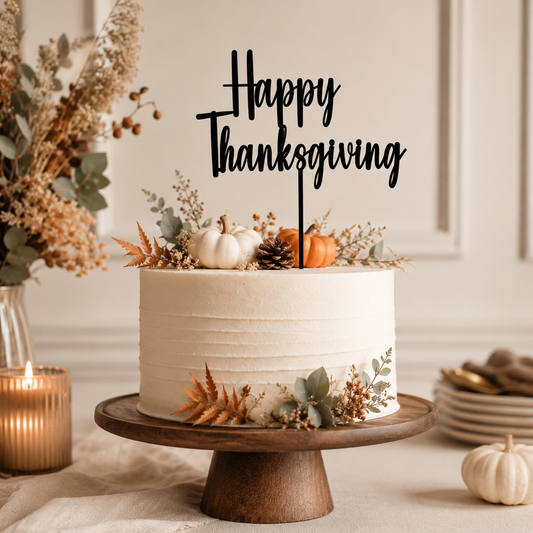 Happy Thanksgiving Cake Topper