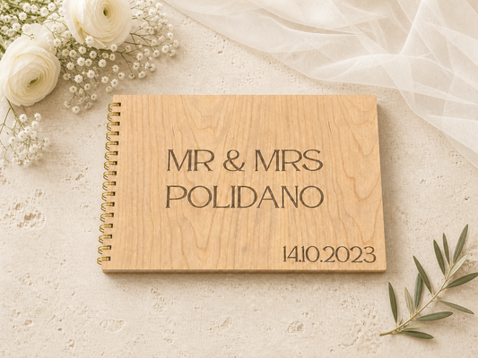 Personalised Wooden Wedding Guest Book