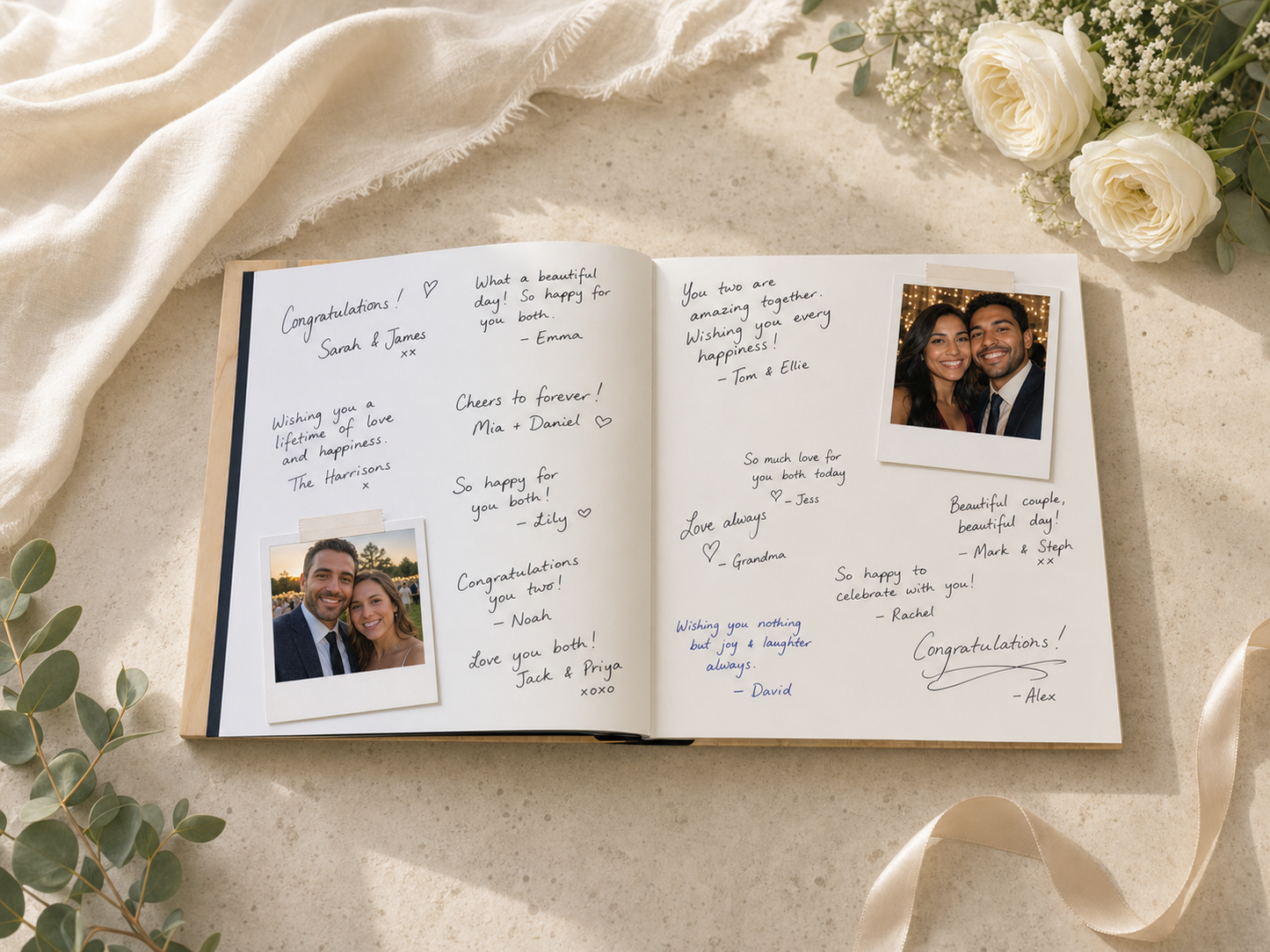 Personalised Wooden Wedding Guest Book