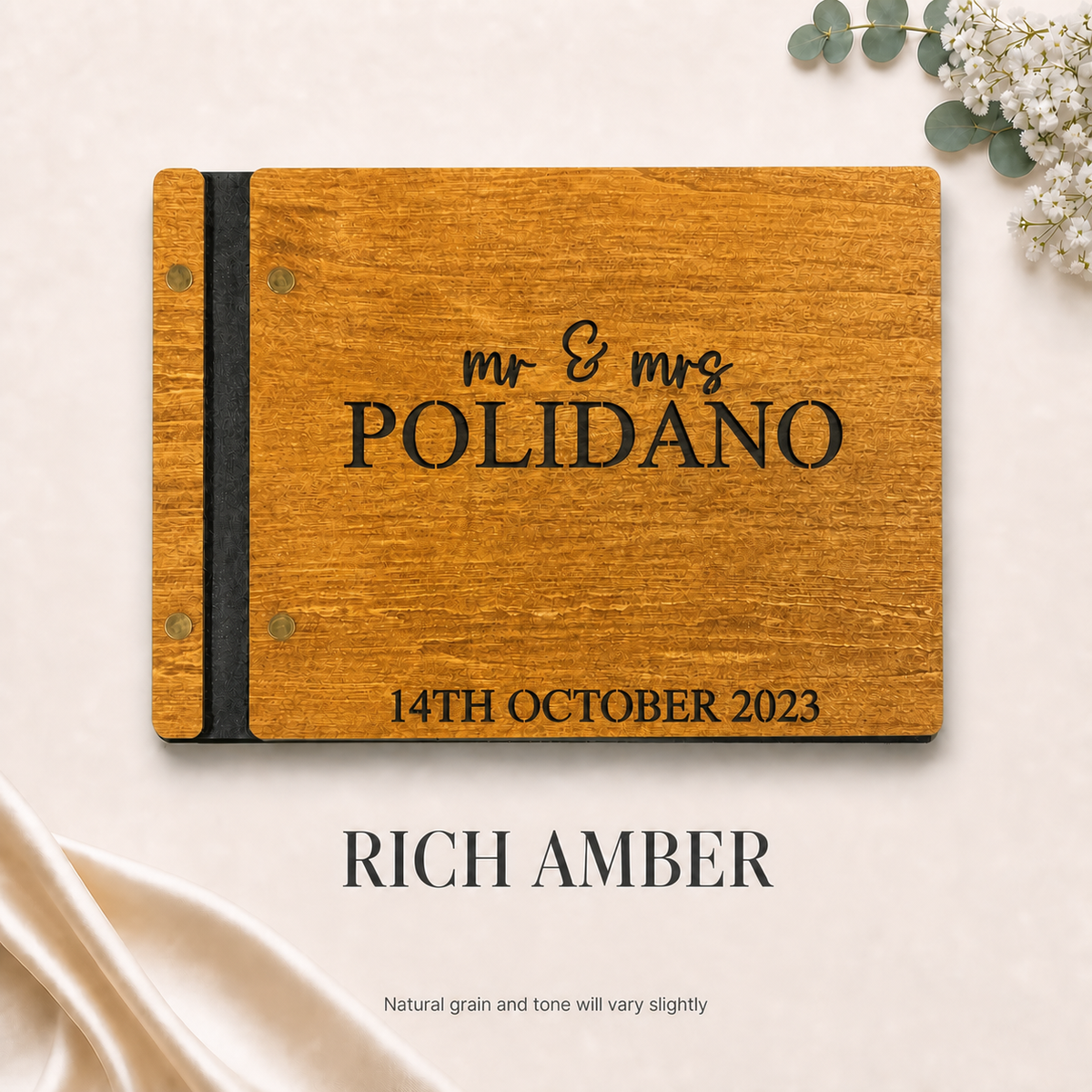 Personalised Wooden Wedding Guest Book