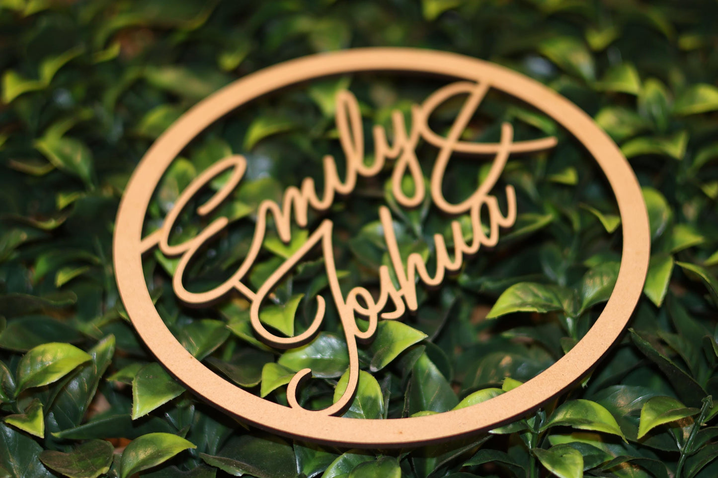 Personalised Wooden Hoop Sign | Wedding Sign | Engagement Sign | Couples Sign | Bride & Groom Sign/Plaque | Custom Wedding Sign |