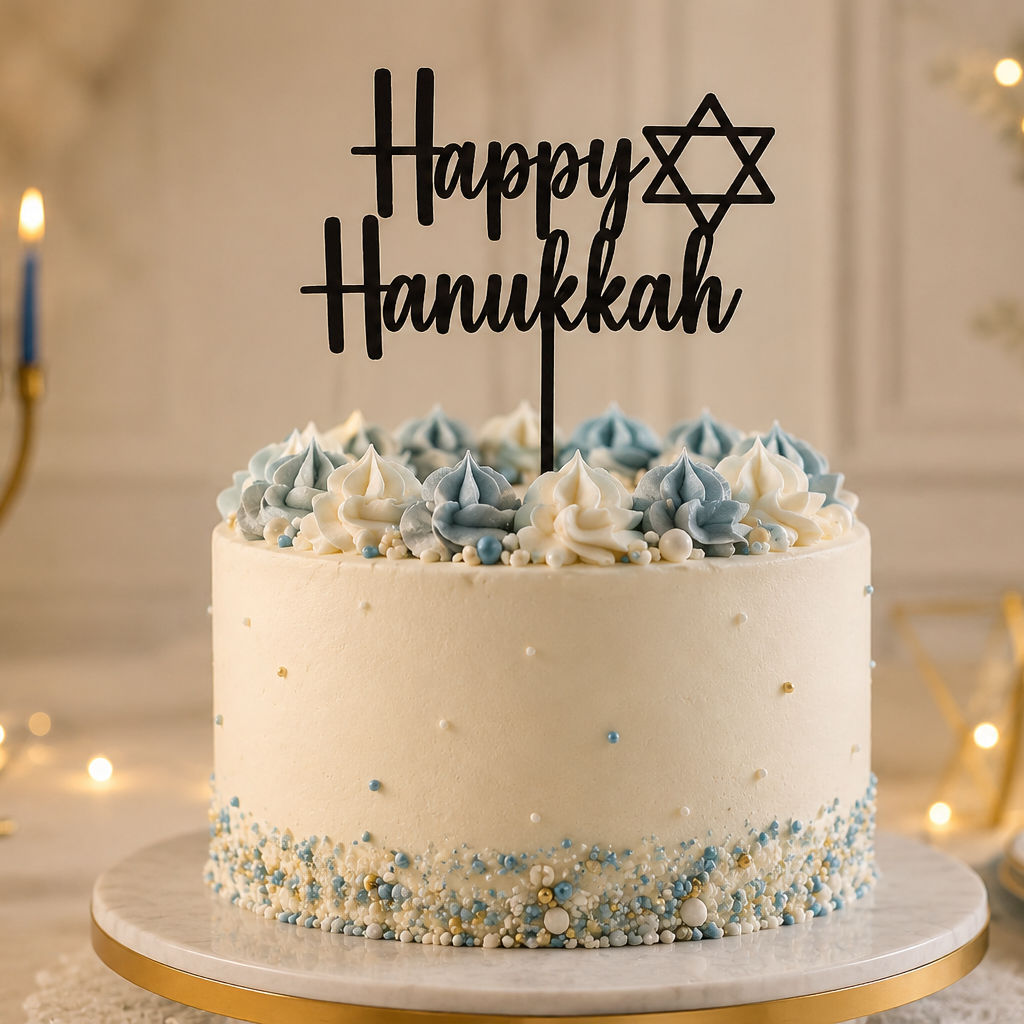 Happy Hanukkah Cake Topper