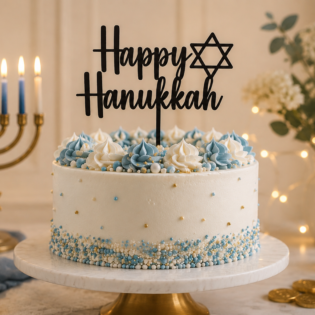 Happy Hanukkah Cake Topper