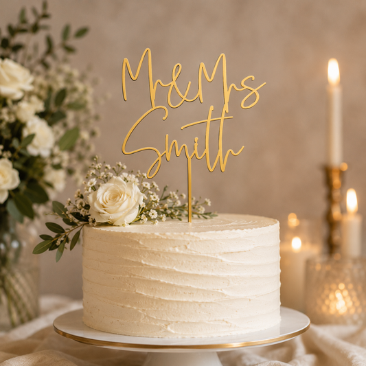Personalised Mr & Mrs Cake Topper