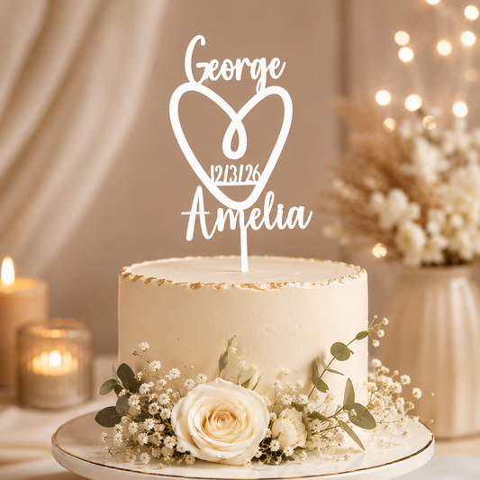 Personalised Heart Shape Cake Topper
