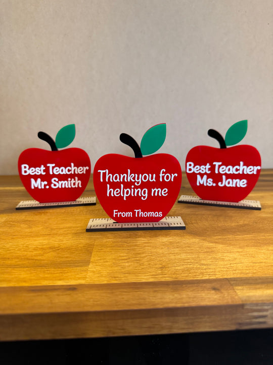 Personalised Teacher's Apple Plaque | Teacher's Gift