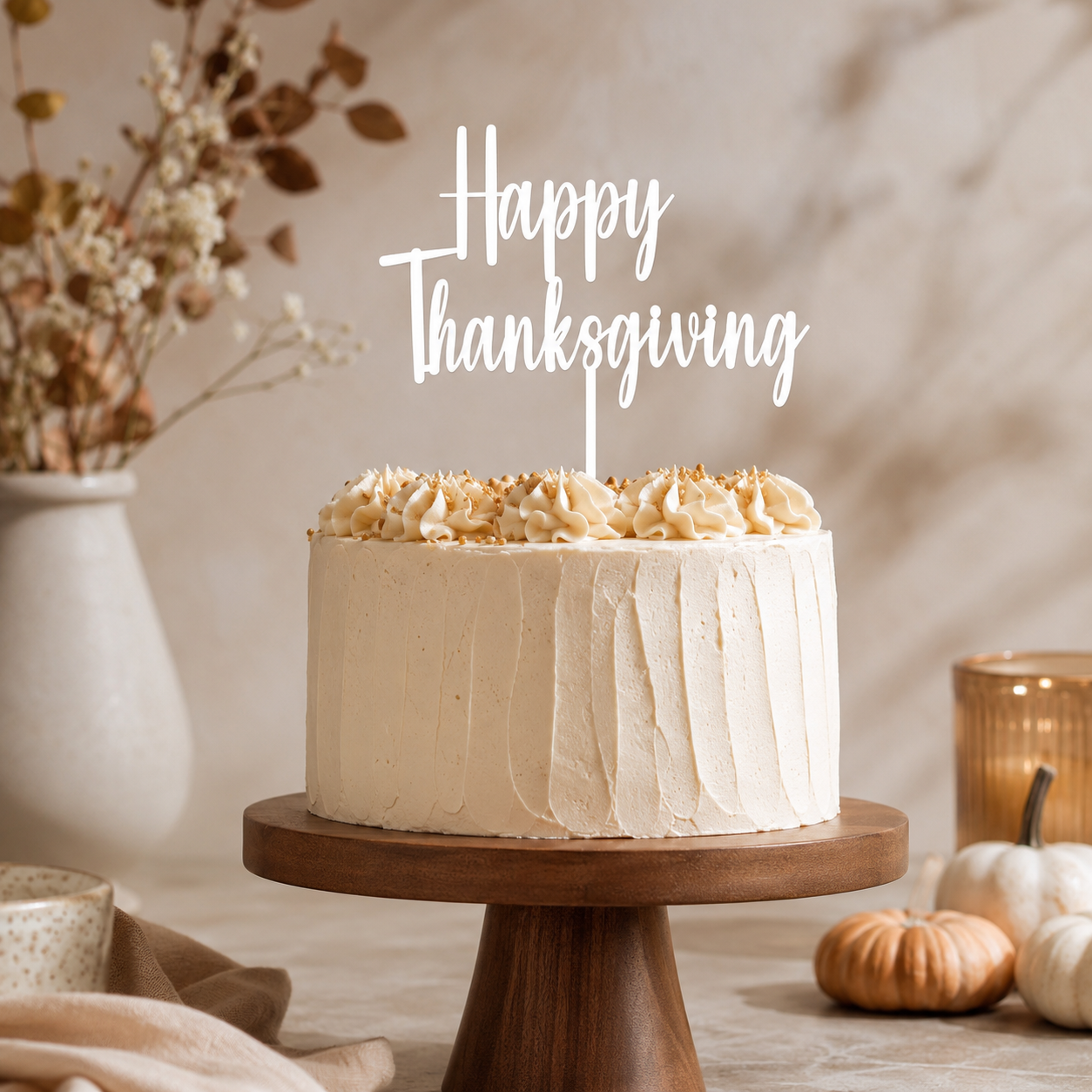 Happy Thanksgiving Cake Topper