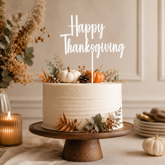 Happy Thanksgiving Cake Topper