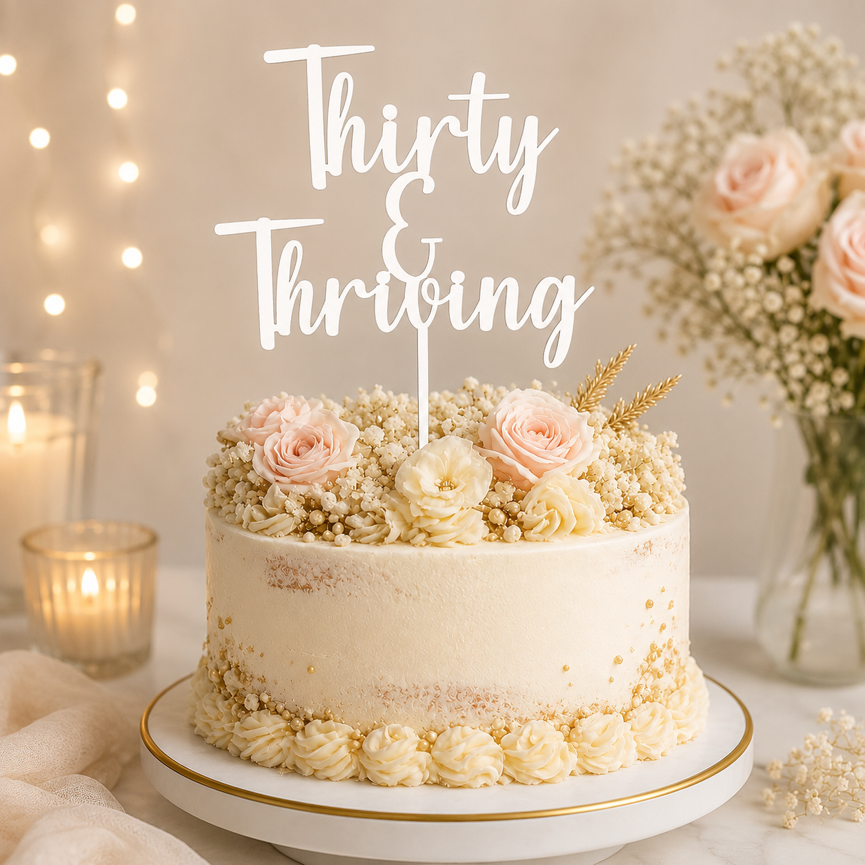 Thirty & Thriving Cake Topper