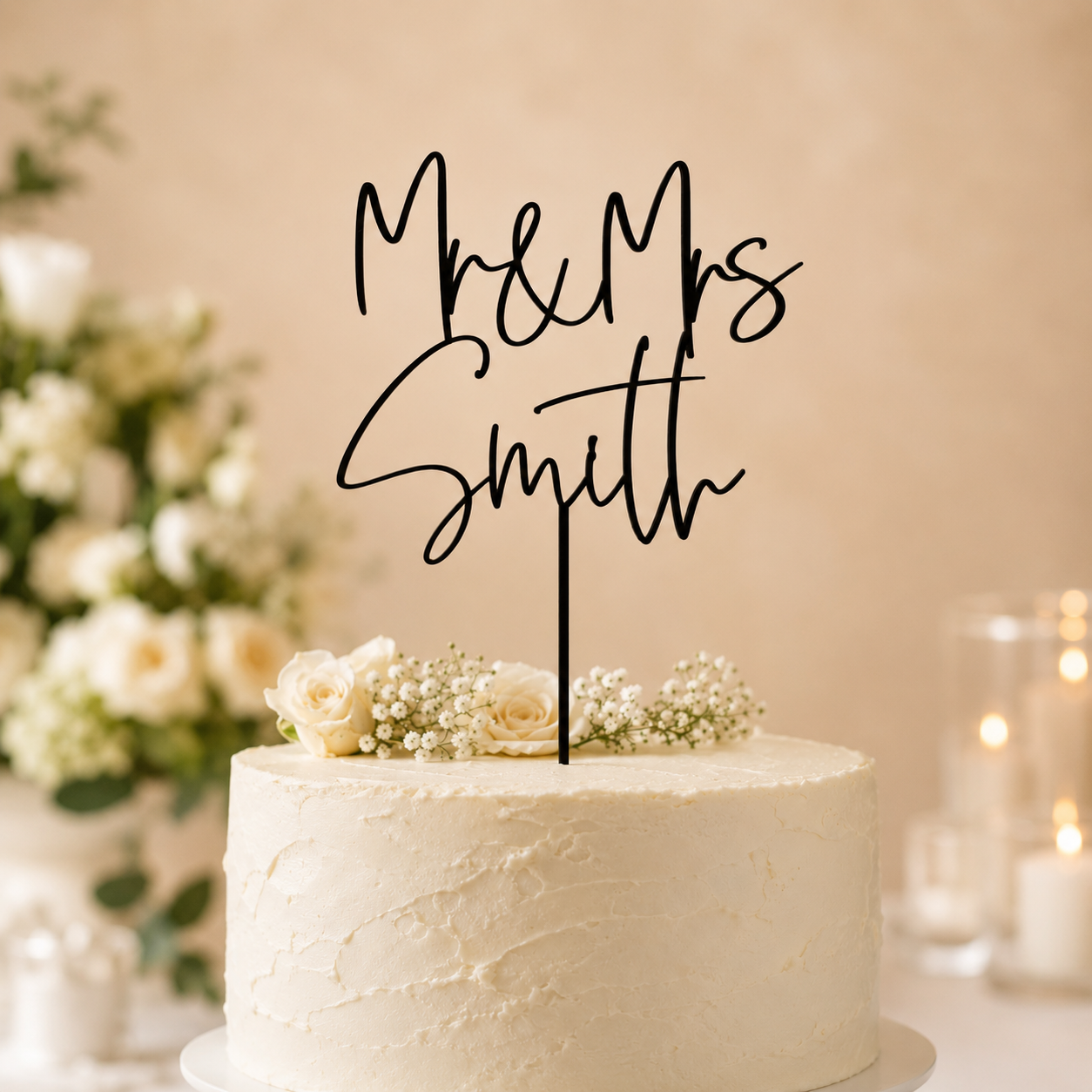 Personalised Mr & Mrs Cake Topper