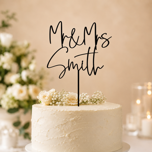 Personalised Mr & Mrs Cake Topper