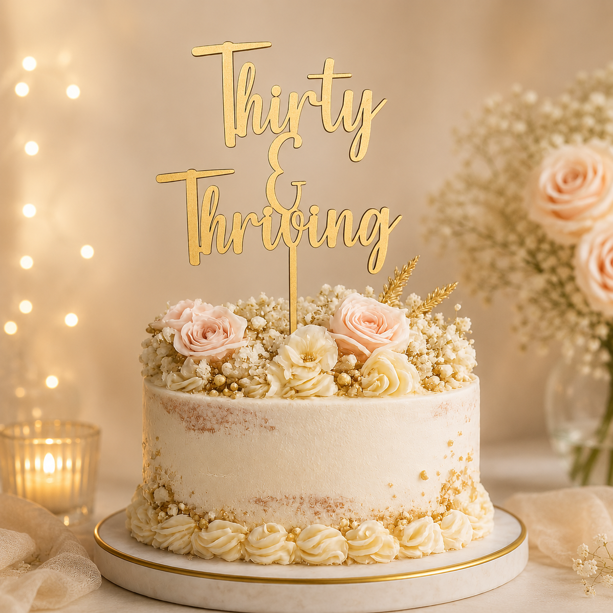 Thirty & Thriving Cake Topper
