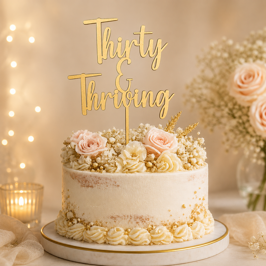 Thirty & Thriving Cake Topper