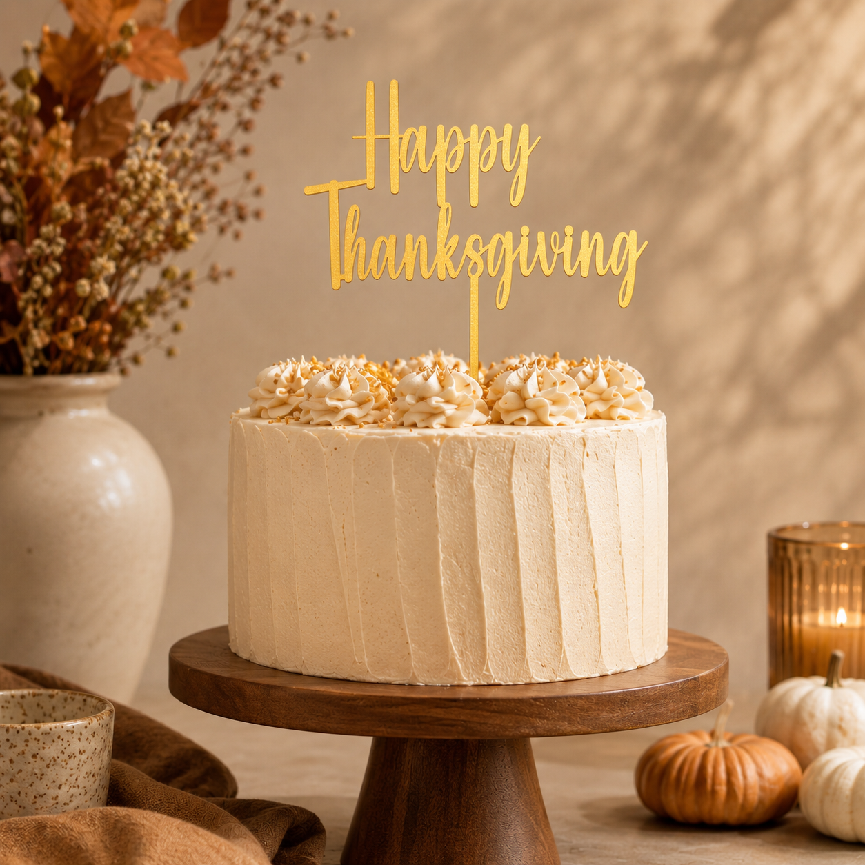 Happy Thanksgiving Cake Topper