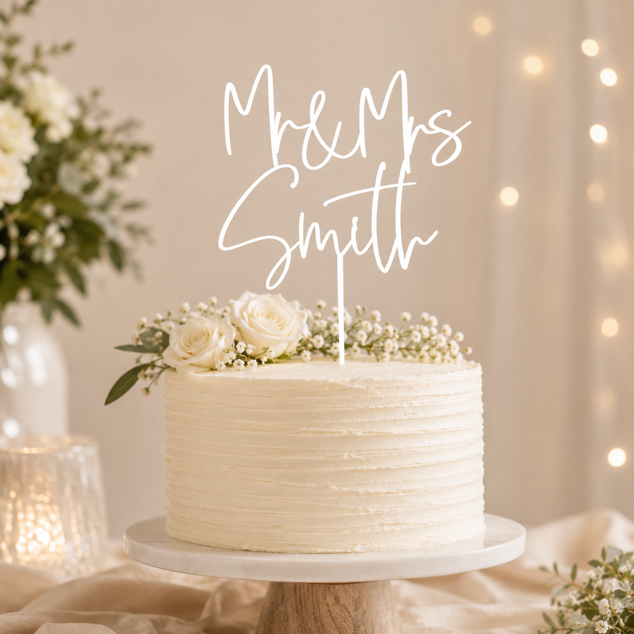 Personalised Mr & Mrs Cake Topper