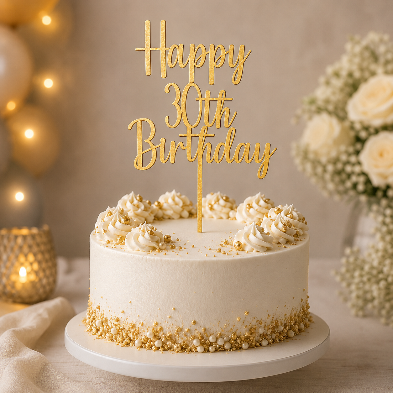 Happy 30th Birthday Cake Topper
