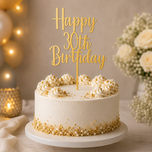 Happy 30th Birthday Cake Topper