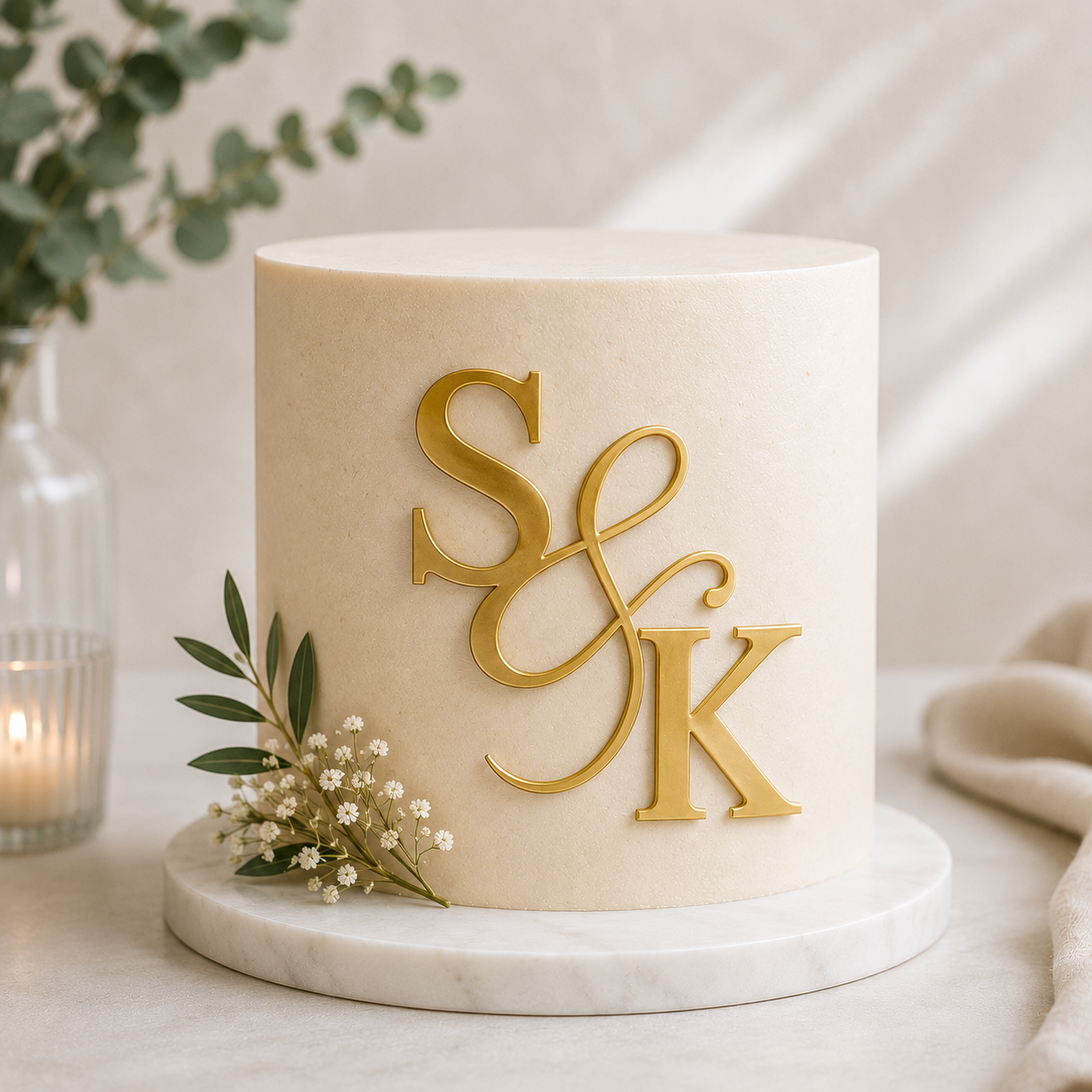 Monogram Initial Cake Topper