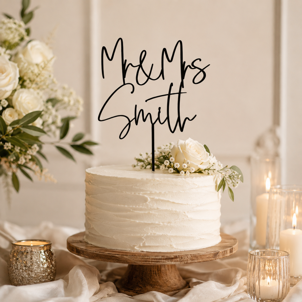 Personalised Mr & Mrs Cake Topper