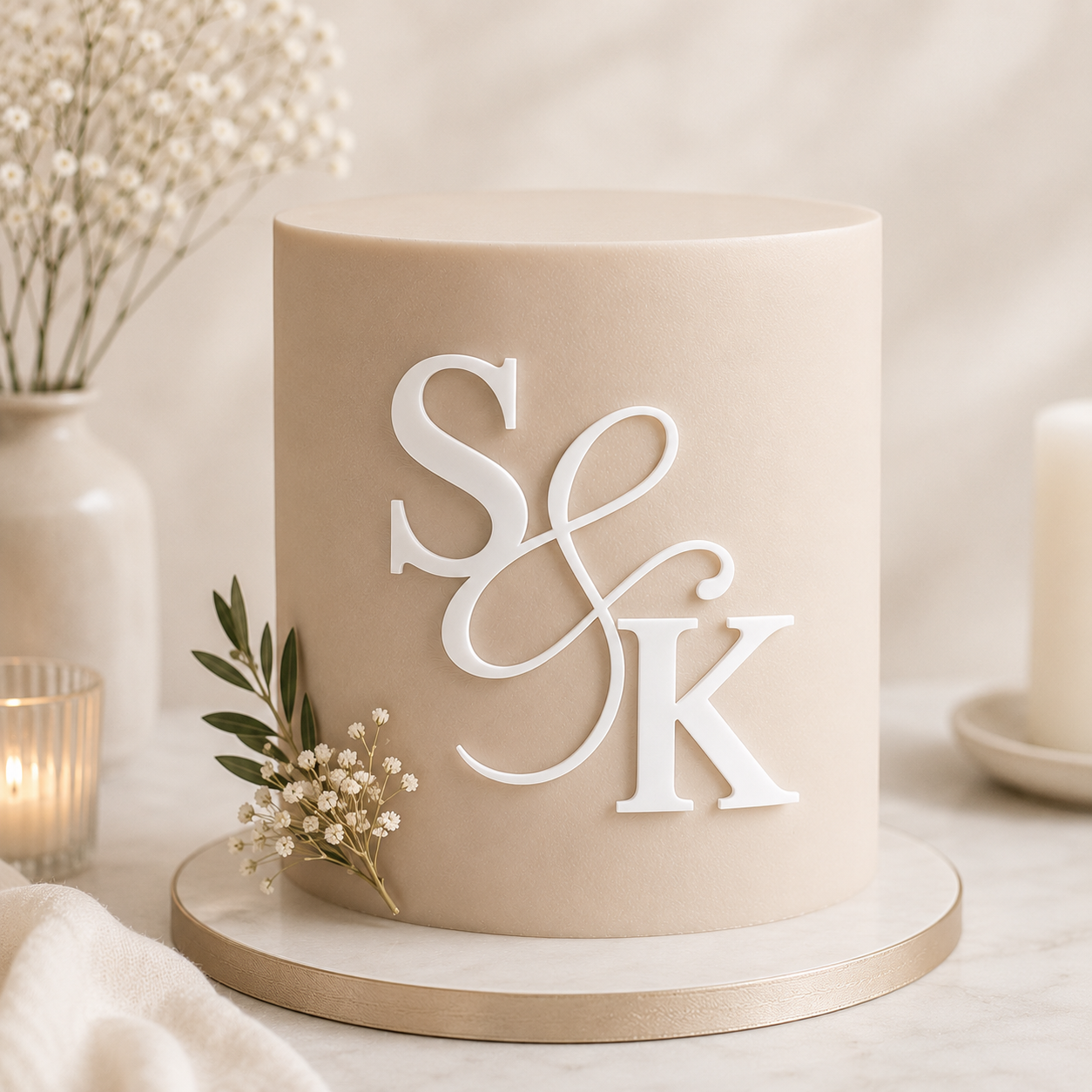 Monogram Initial Cake Topper