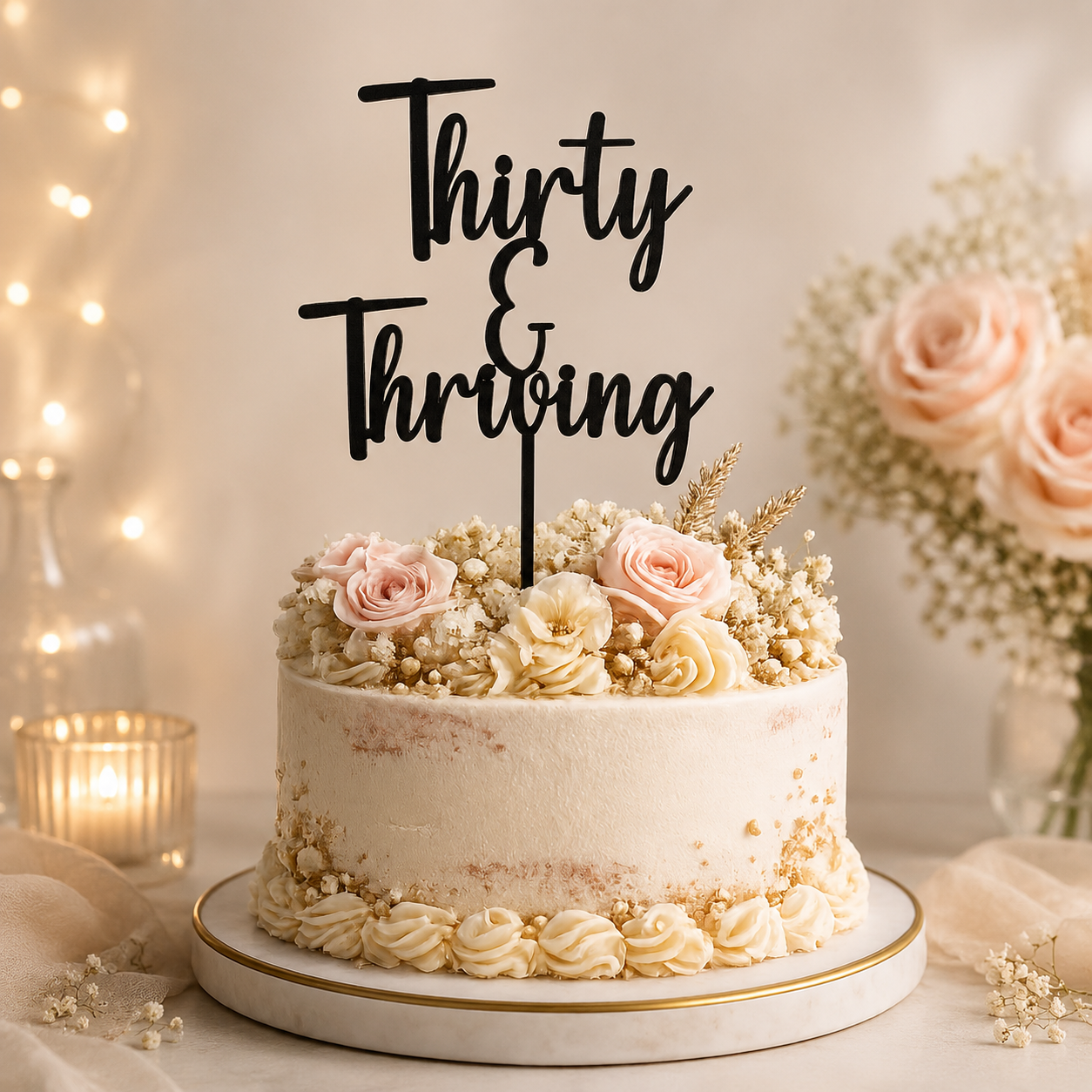 Thirty & Thriving Cake Topper