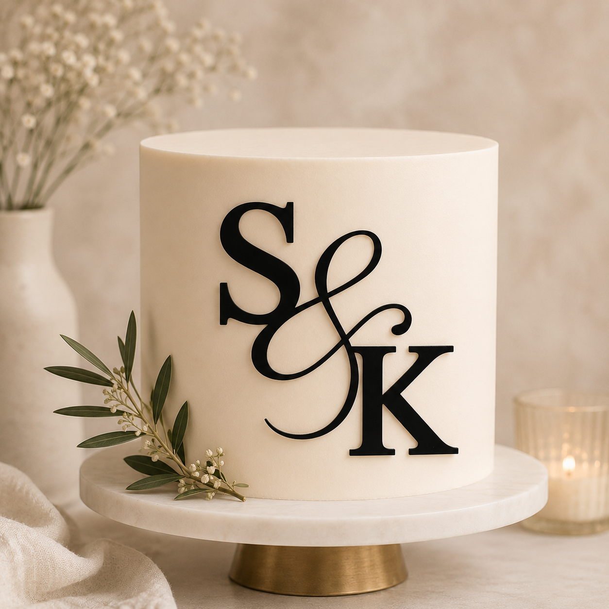 Monogram Initial Cake Topper