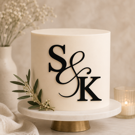 Monogram Initial Cake Topper