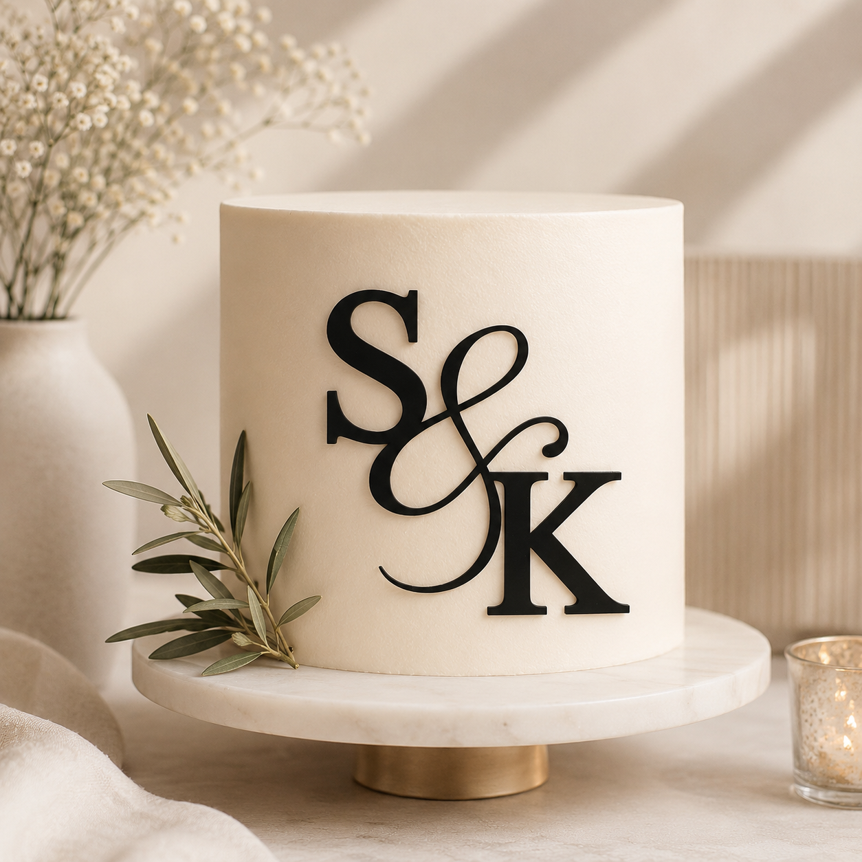 Monogram Initial Cake Topper