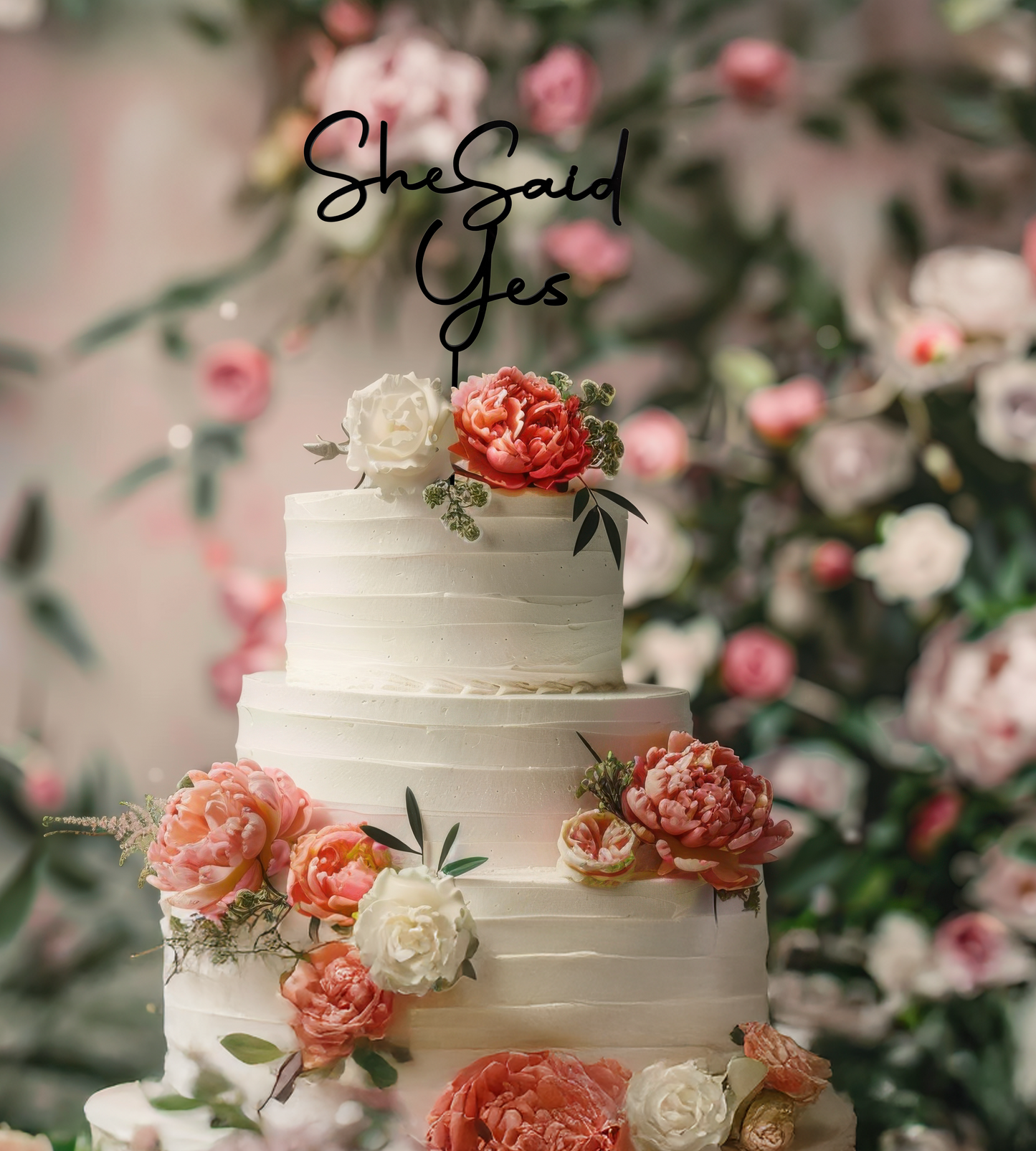 She Said Yes Cake Topper