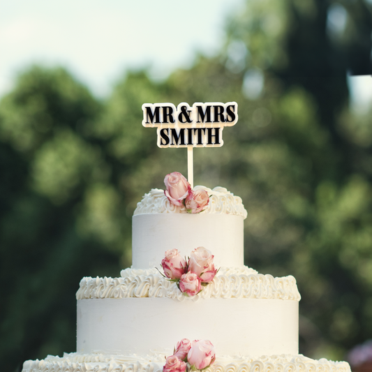 Double Layered Cake Topper White & Black