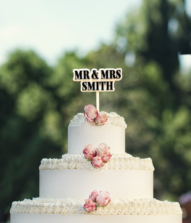 Double Layered Cake Topper White & Black