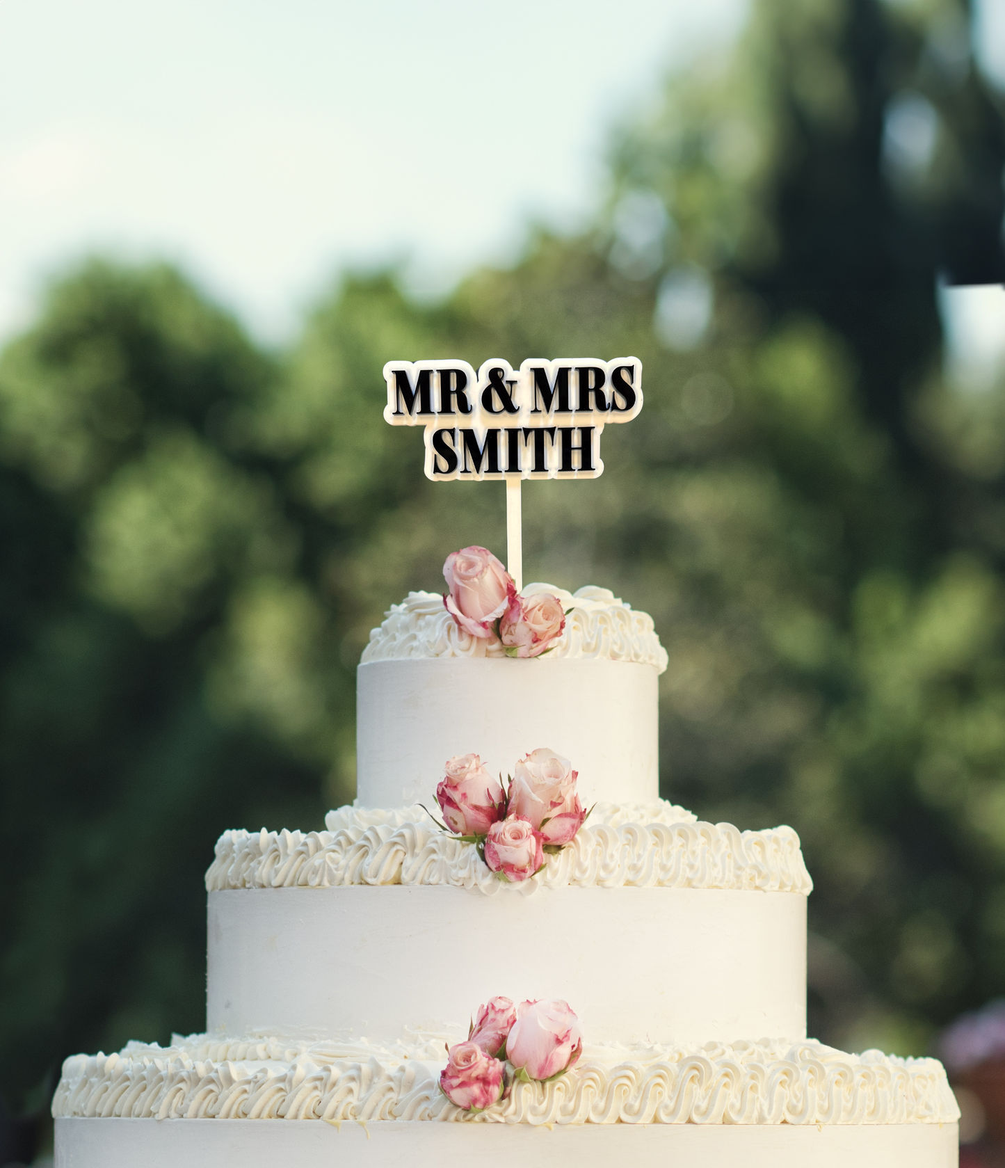 Double Layered Cake Topper White & Black