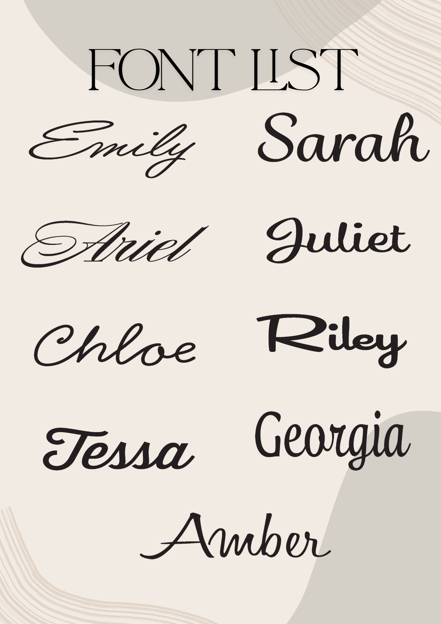 MDF Laser cut names | Wedding place names