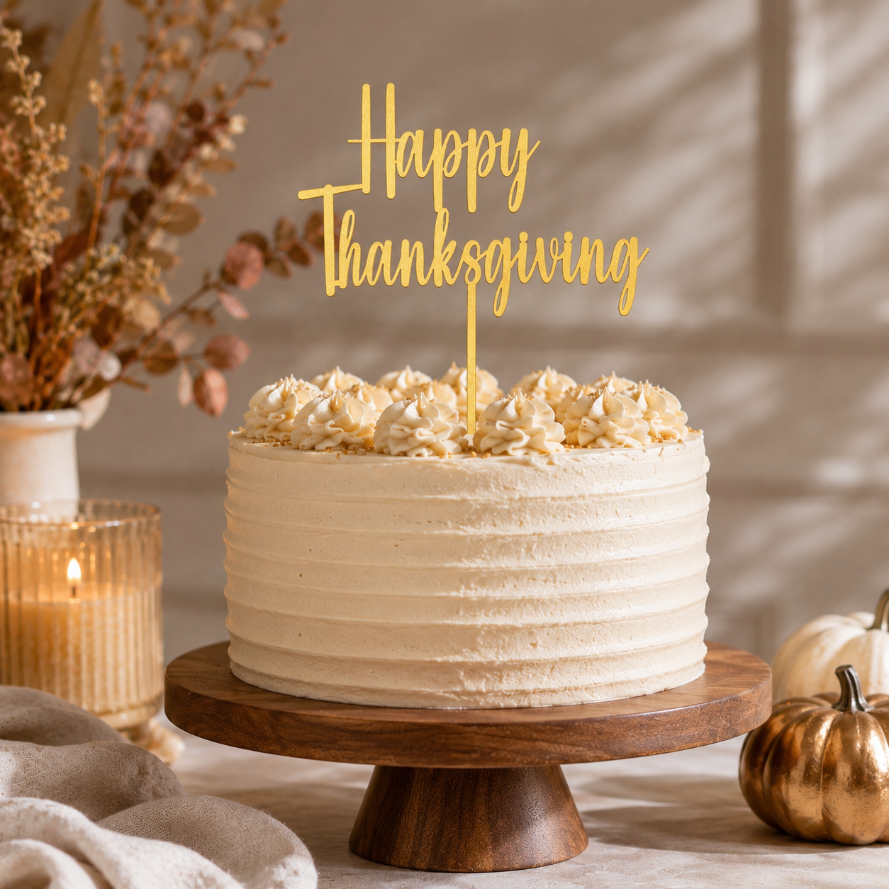 Happy Thanksgiving Cake Topper