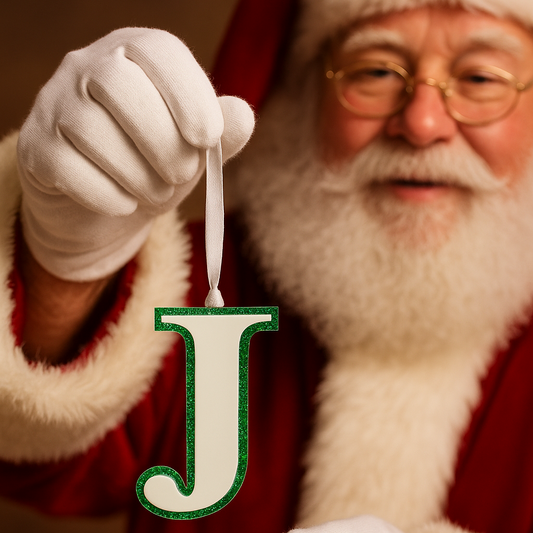 Initial Ornament Glitter
