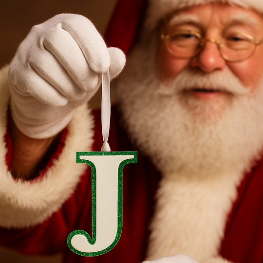 Initial Ornament Glitter