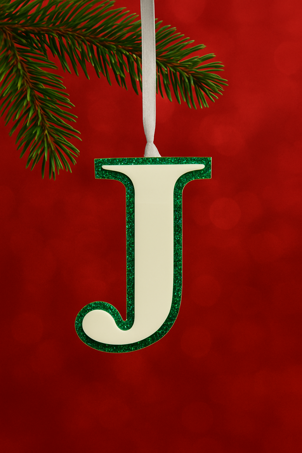 Initial Ornament Glitter