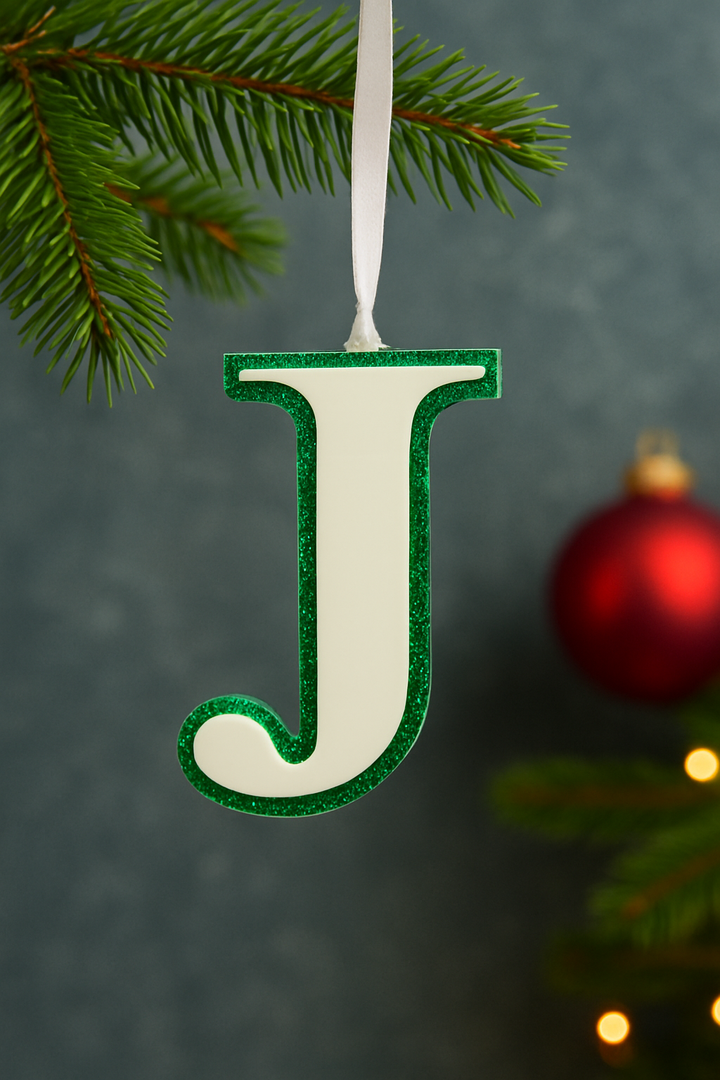 Initial Ornament Glitter