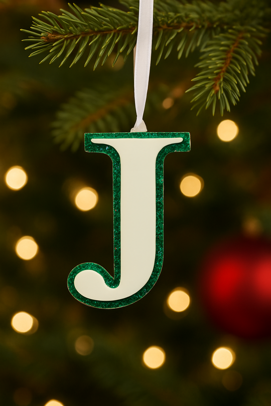Initial Ornament Glitter
