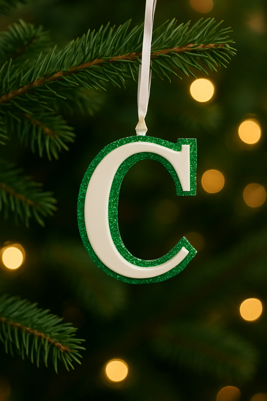 Initial Ornament Glitter