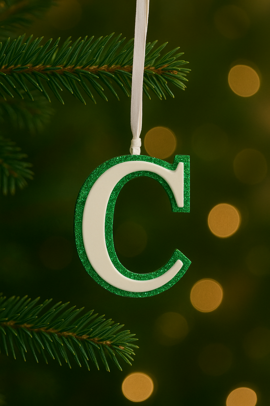 Initial Ornament Glitter