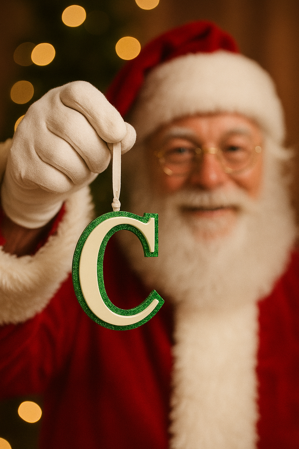 Initial Ornament Glitter