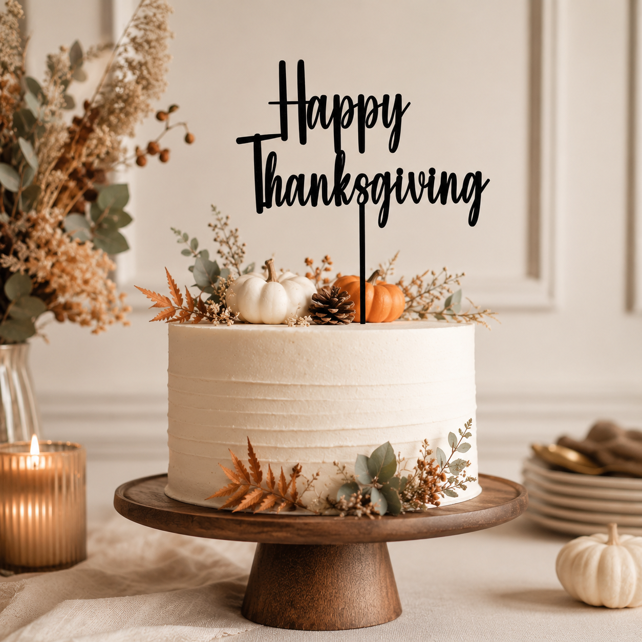 Happy Thanksgiving Cake Topper