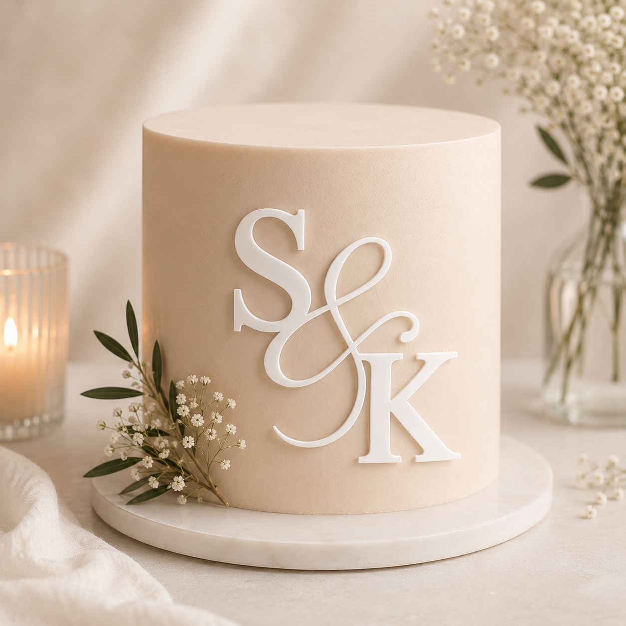 Monogram Initial Cake Topper