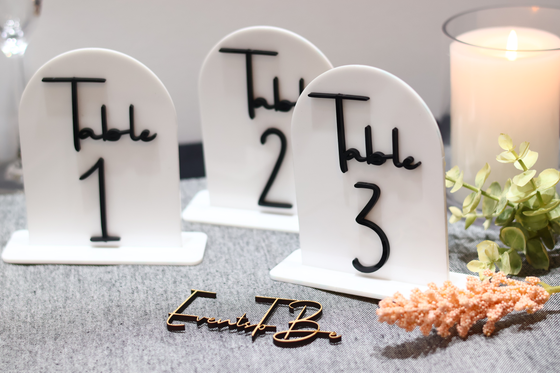 Arched Table Number Set White