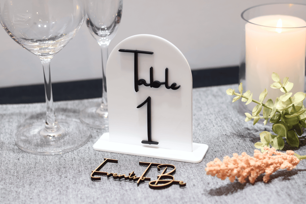 Arched Table Number Set White