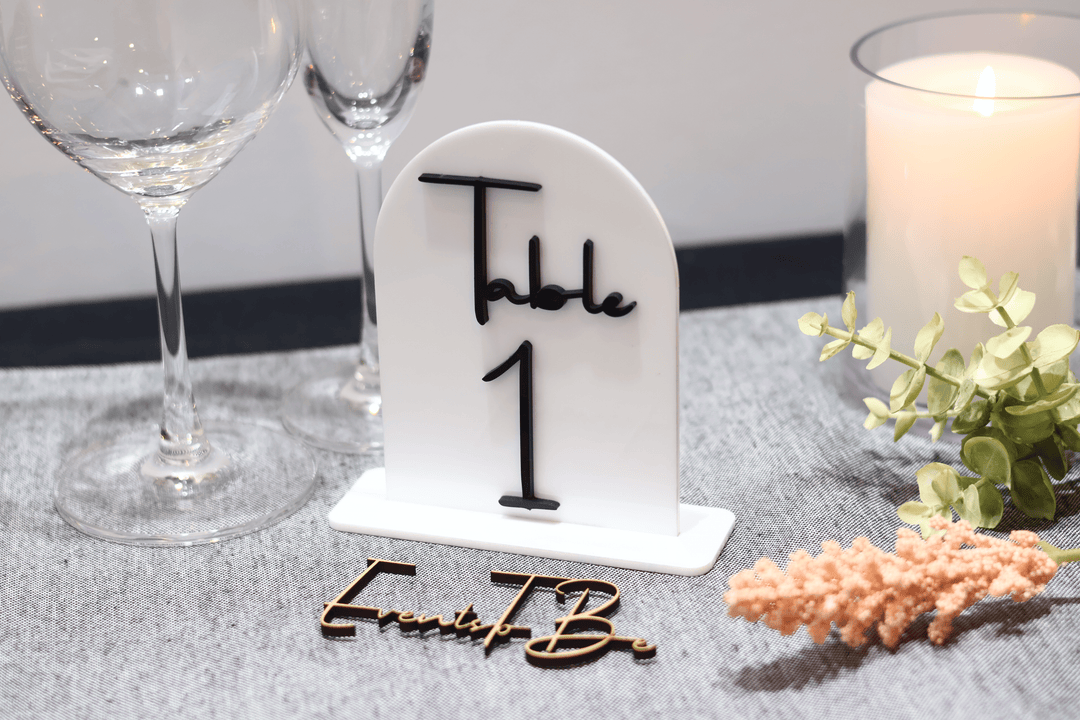 Arched Table Number Set White