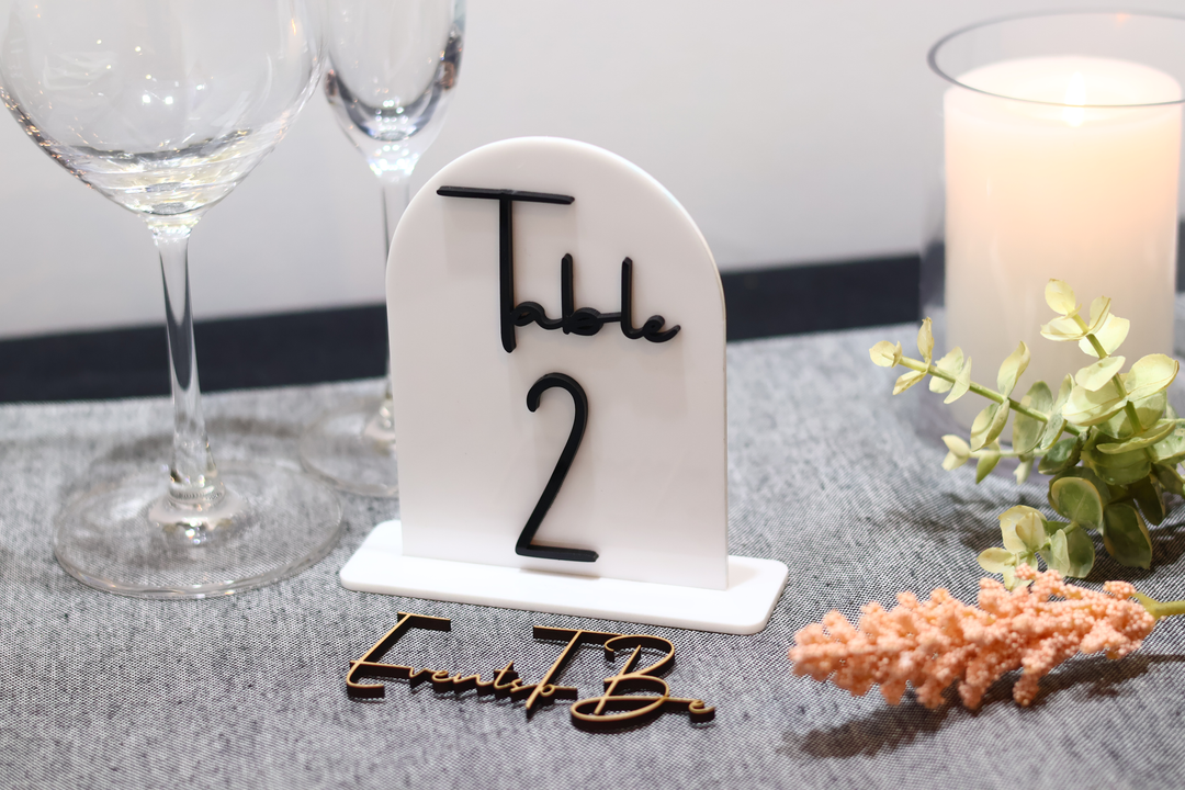 Arched Table Number Set White