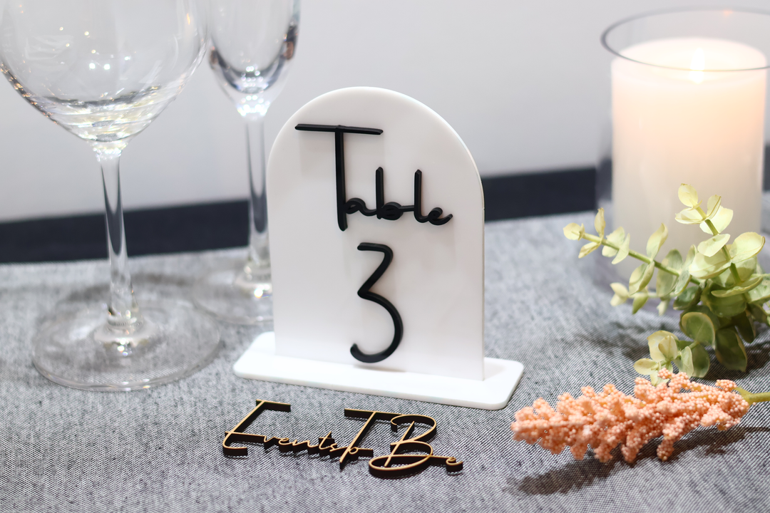 Arched Table Number Set White